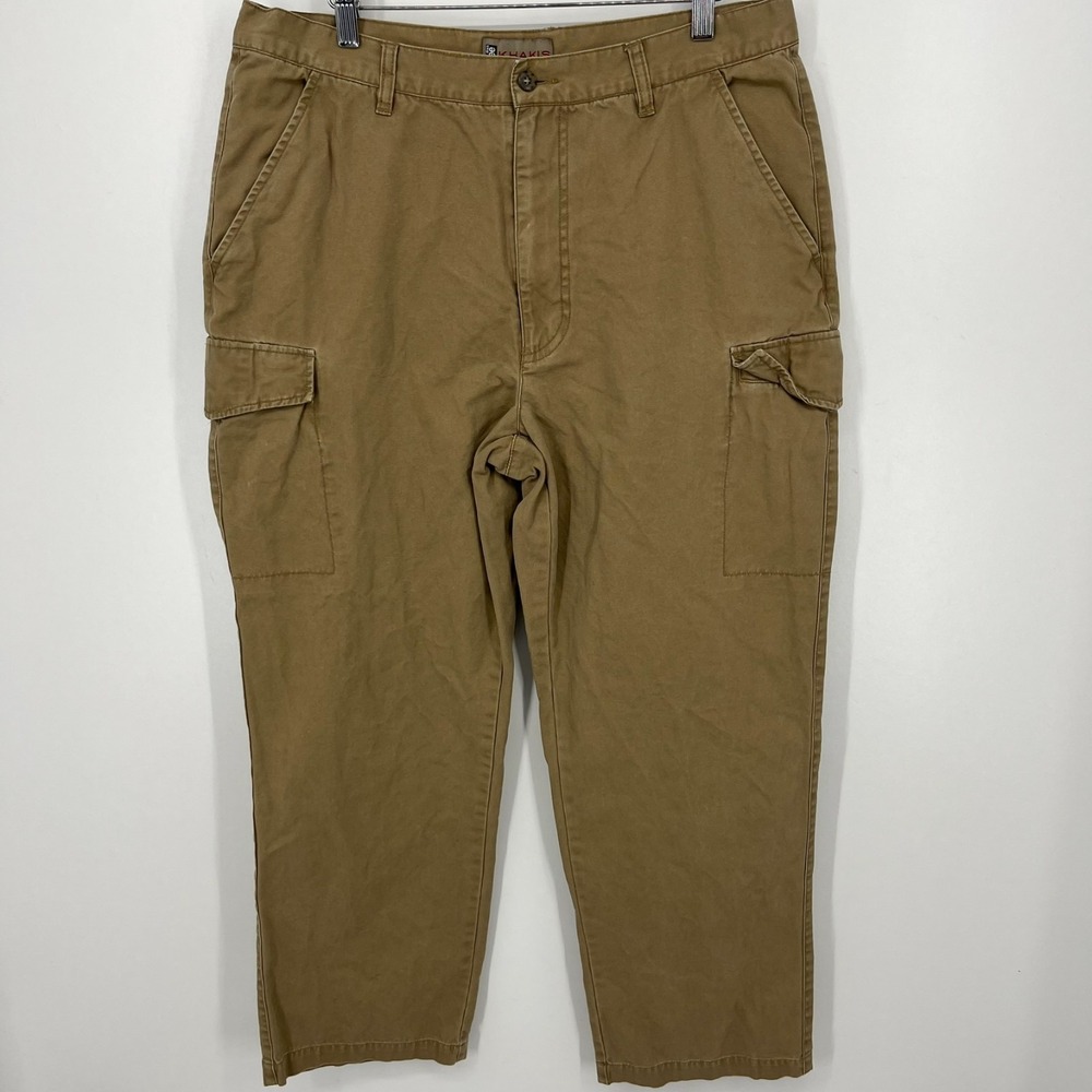 Lee Khakis Cargo Pants Men's‎ Size 36 Beige Solid Pockets Cotton Vtg